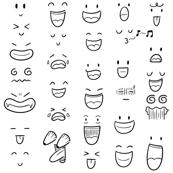 Vector Set Cartoon Face — 스톡 벡터