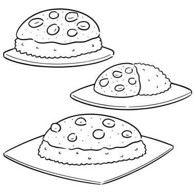 vektör set köri pirinç