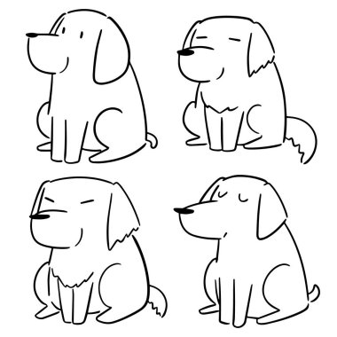 vektör köpek kümesi