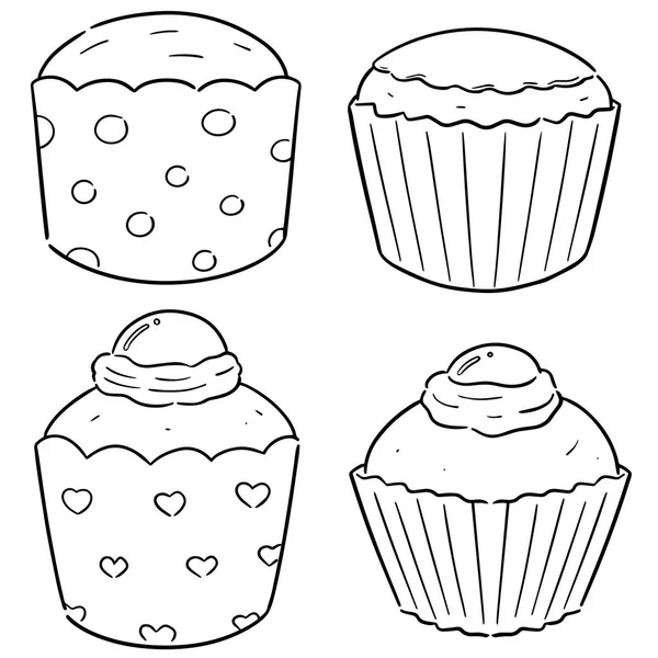 Set Vettoriale Cupcake — Vettoriale Stock