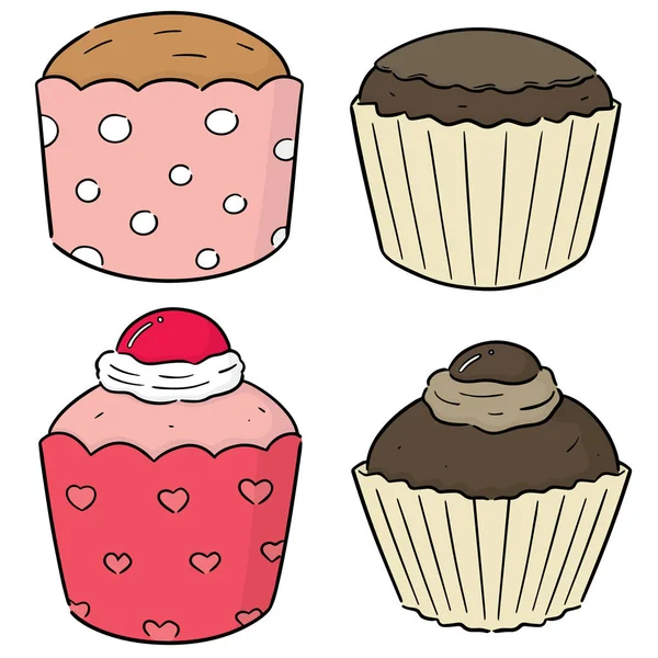 Vector Conjunto Cupcakes — Archivo Imágenes Vectoriales