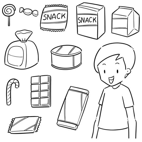 Vector Set Kid Snack — Stockvector