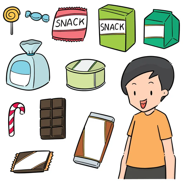 Vector Set Kid Snack — Stockvector