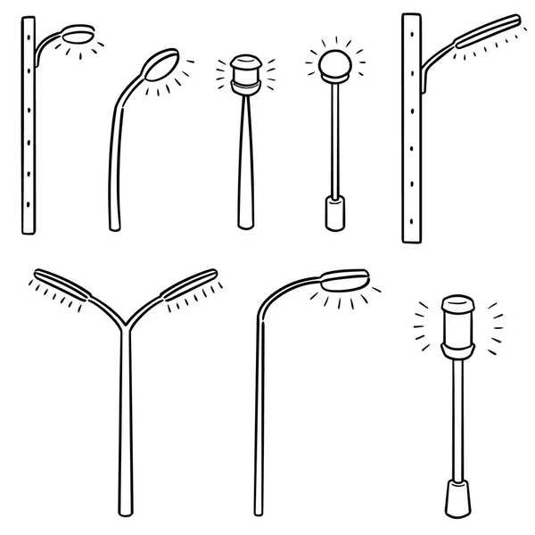 Vector Conjunto Lámpara Aire Libre — Archivo Imágenes Vectoriales