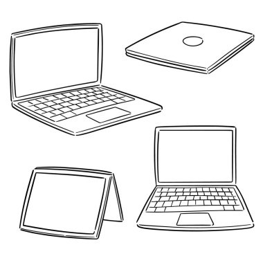 vektör set in laptop