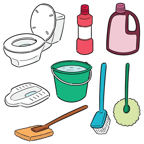 Vector Set Voor Toilet Schoner — Stockvector