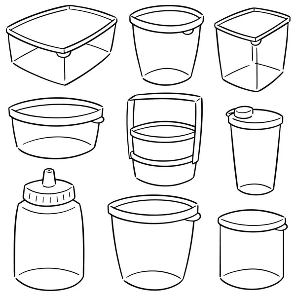 Vector set of plastic container — Stock Vector © ourlifelooklikeballoon