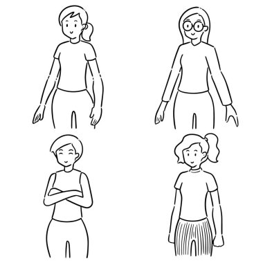 vektör set kadınların