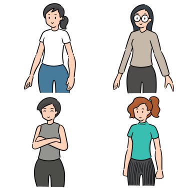 vektör set kadınların