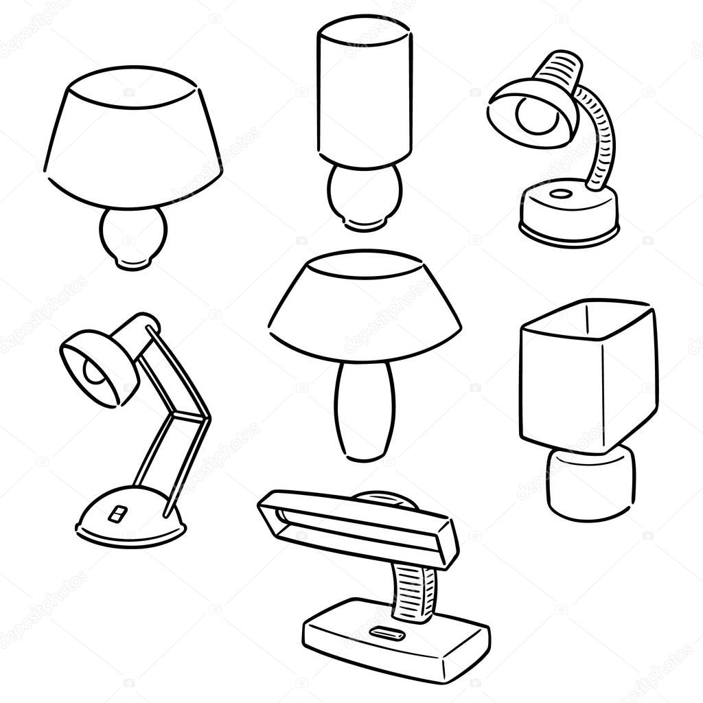 vector set of lamp