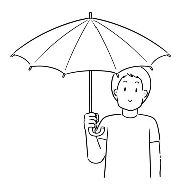 vektör bir şemsiye kullanarak adam