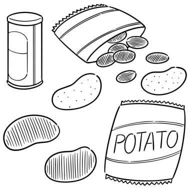 vektör set patates cipsi