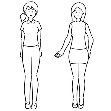 vektör set kadınların