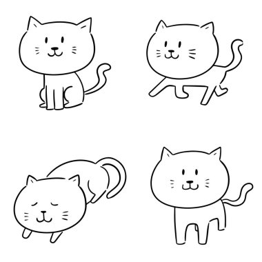 vektör kedi kümesi