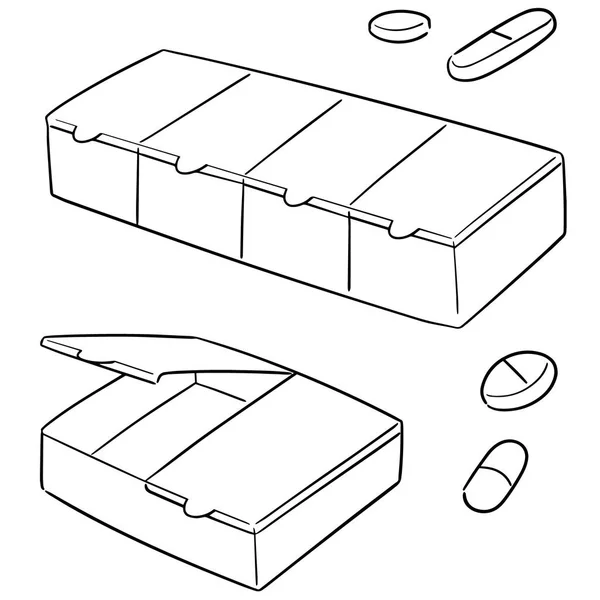 Sada Vektor Pilulku Box — Stockový vektor