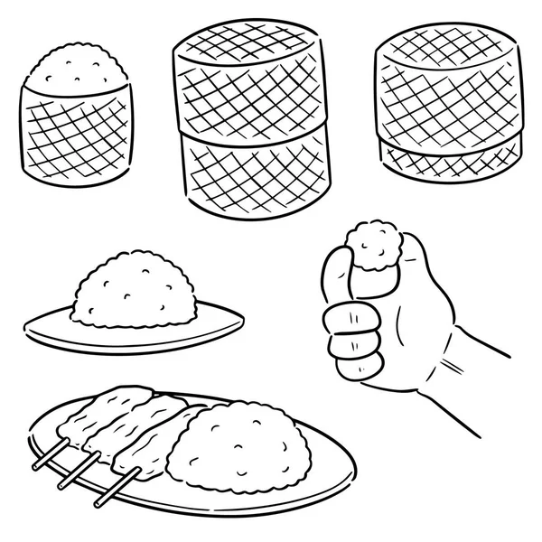 向量集的糯米饭 — 图库矢量图片