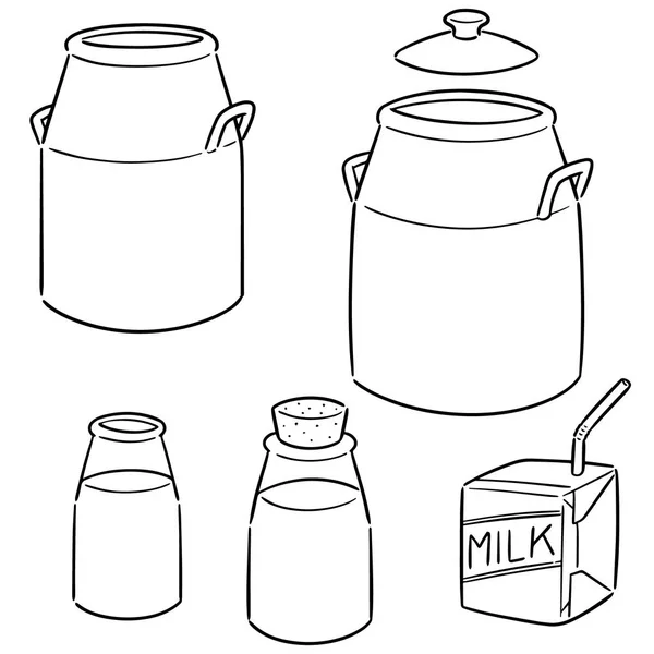 Ensemble Vectoriel Boîte Lait Bouteille Boîte Lait — Image vectorielle