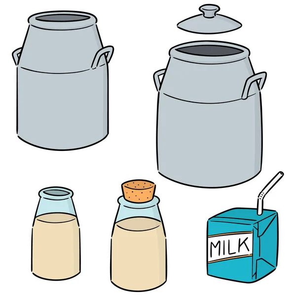 ミルクのベクトルを設定することができます ボトル ミルク ボックス — ストックベクタ
