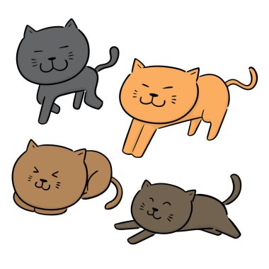 vektör kedi kümesi