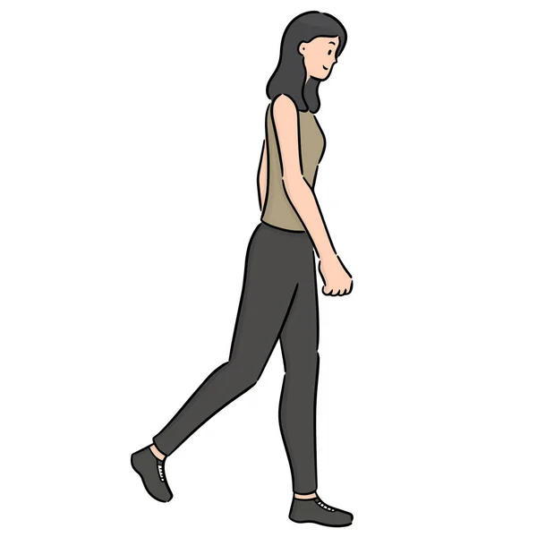Vector Woman Walking — Stock Vector