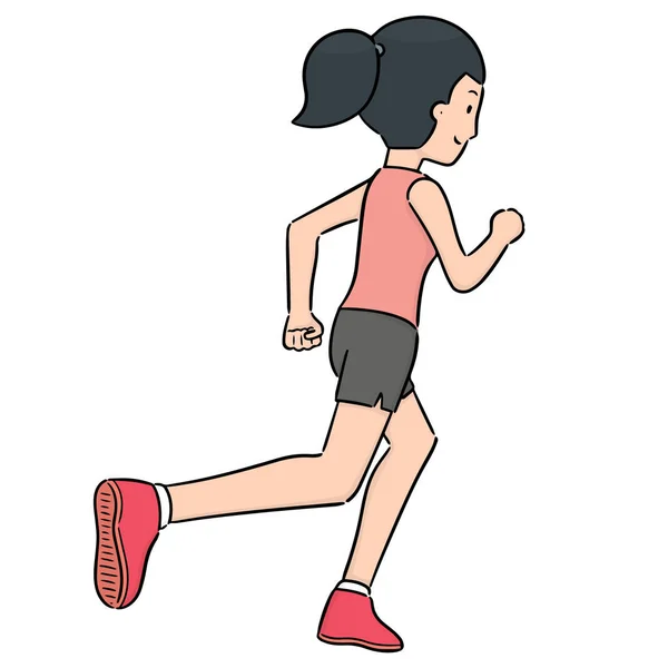 Vector Woman Running — Stock Vector