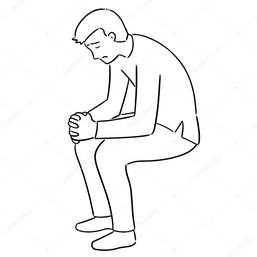 Vector Del Hombre Triste Vector de Stock de  ©ourlifelooklikeballoon.hotmail.com 214661764