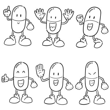 ilaç kapsül çizgi film dizi vektör