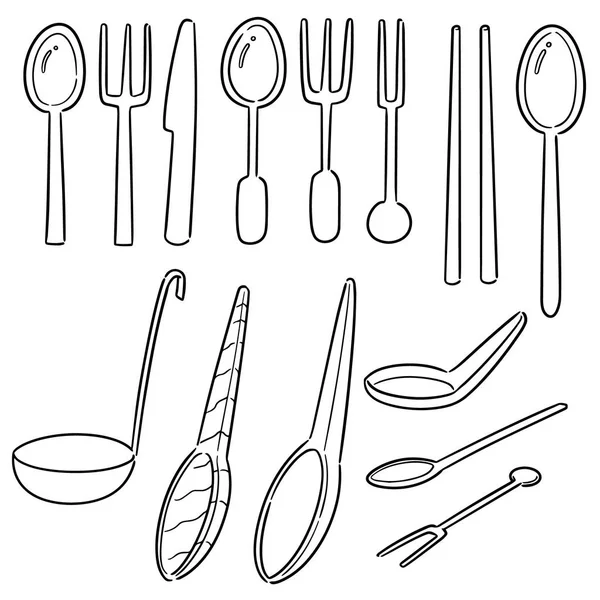 Векторный Набор Посуды — стоковый вектор