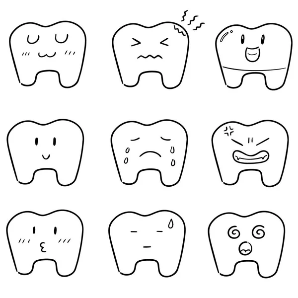 Set Vettoriale Denti — Vettoriale Stock