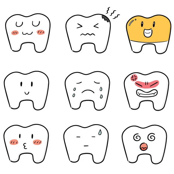 Vektorsatz Von Zähnen — Stockvektor