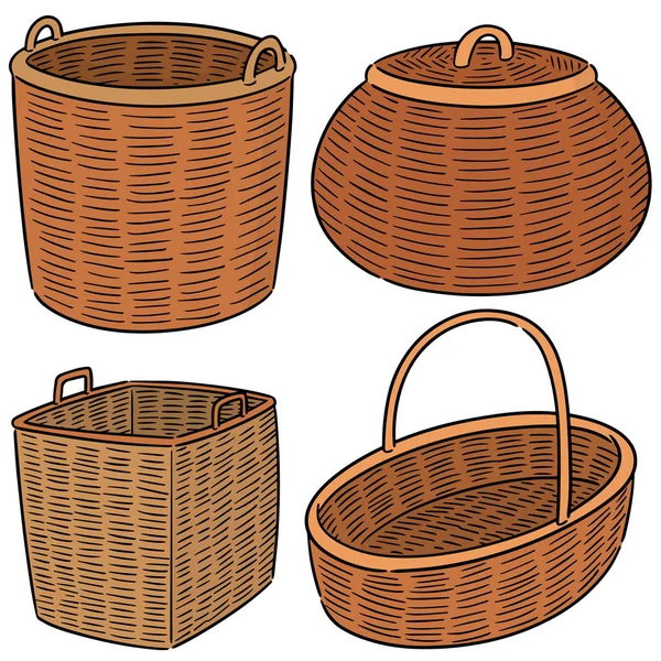 hasır sepet vektör kümesi