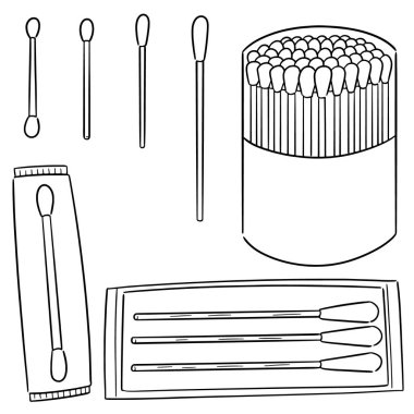 pamuklu çubukla vektör kümesi