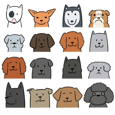 vektör köpek kümesi