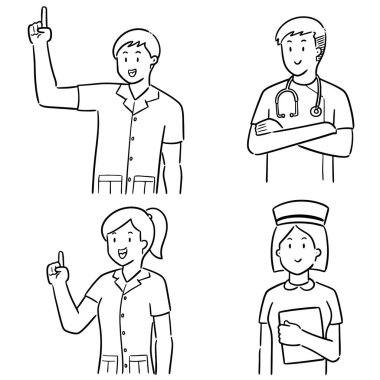 vektör tıbbi personel seti