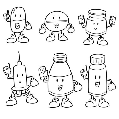 İlaç çizgi filminin vektör kümesi