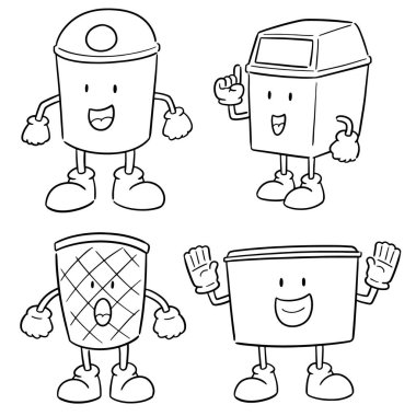 Çöp geri dönüşümü için vektör kümesi