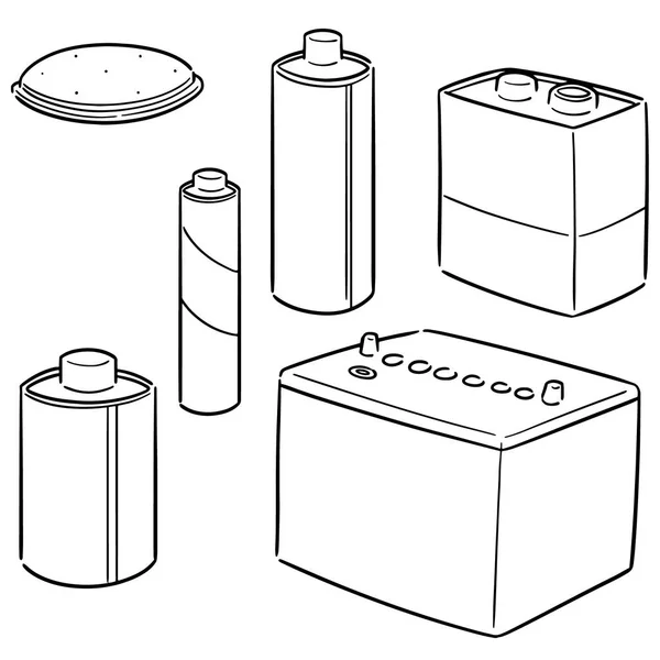 Vector Conjunto Batería — Archivo Imágenes Vectoriales