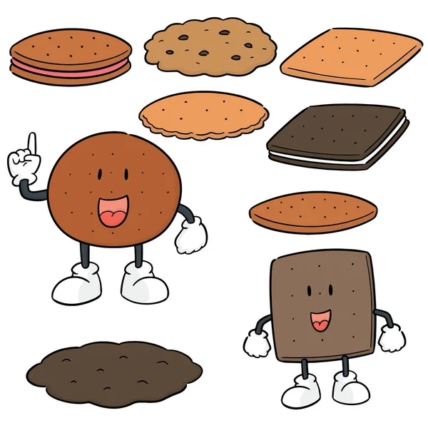 Conjunto Vetorial Cookies Biscoitos —  Vetores de Stock