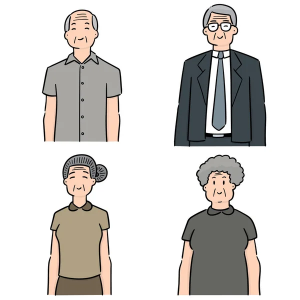 Vector Conjunto Personas Mayores — Vector de stock