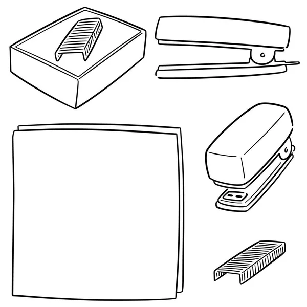 Vector Set Stapler — Stock Vector