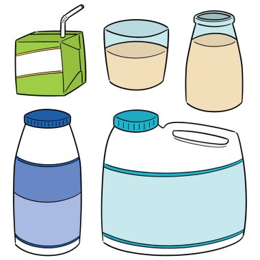 süt ürünü vektör kümesi