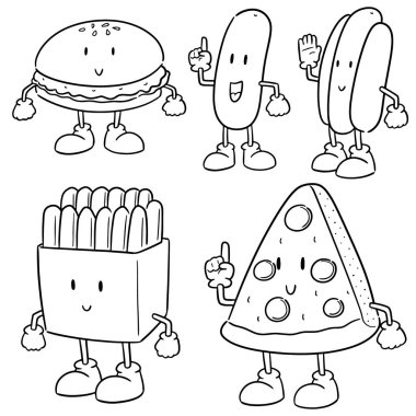 Lokanta karikatür vektör kümesi