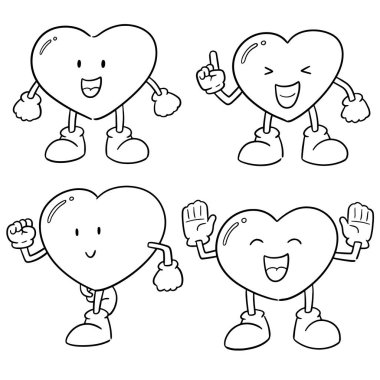 kalp karikatür vektör kümesi