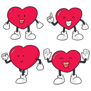 kalp karikatür vektör kümesi