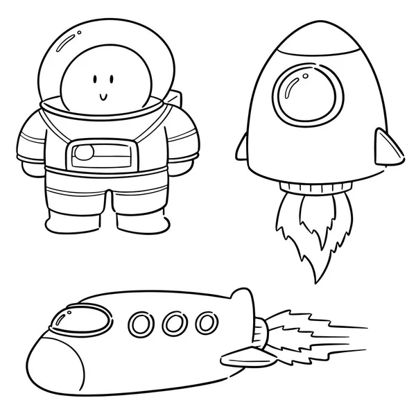 Vector Set Astronaut — Stock Vector