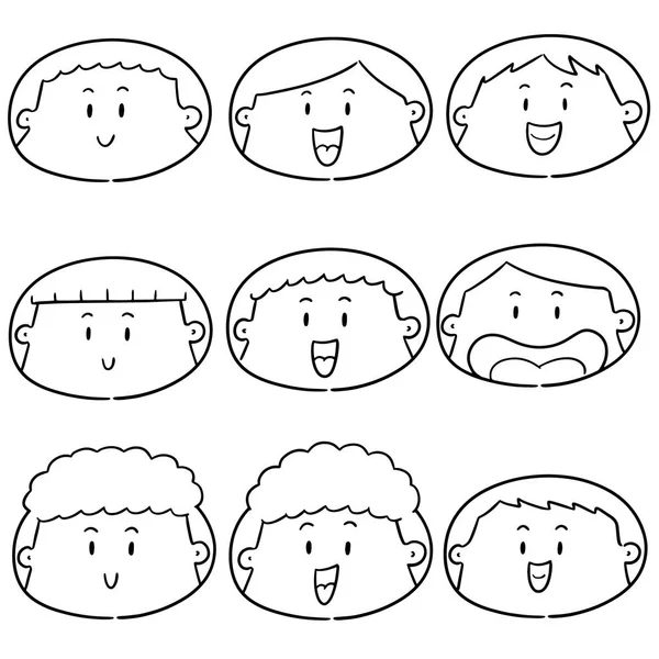 Vector Set Cartoon Face — 스톡 벡터