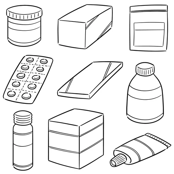 Ensemble Vectoriel Médicaments — Image vectorielle