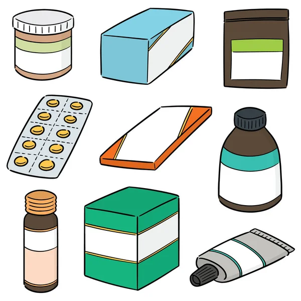 Векторный Набор Лекарств — стоковый вектор
