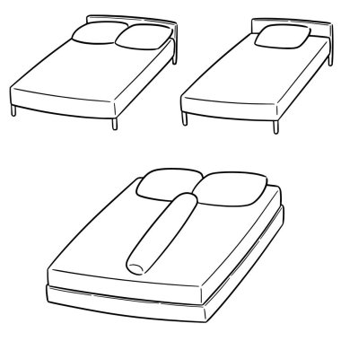 vektör set yatak