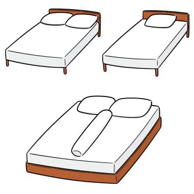vektör set yatak